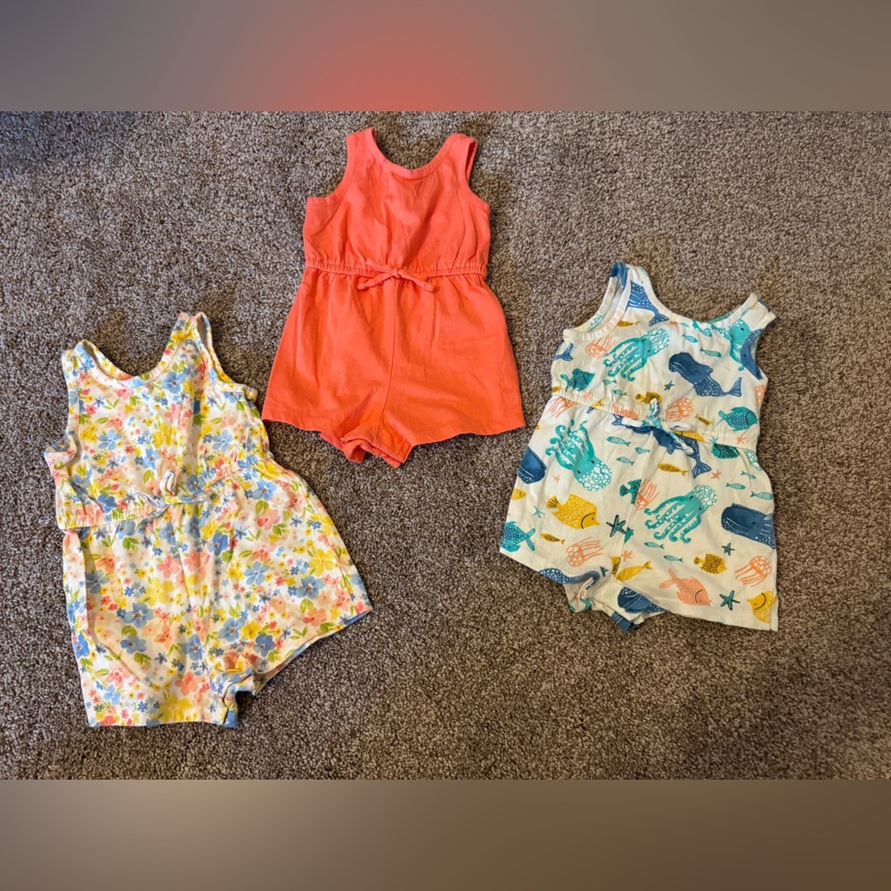 Old Navy Kids Romper Set - Coral, Floral, Sea Life